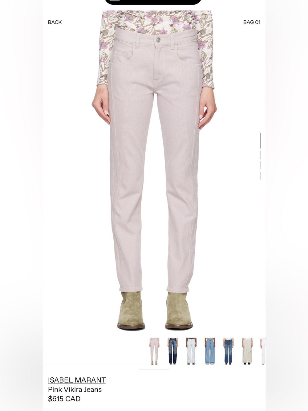 Isabel Marant Light Pink Straight-Leg Jeans